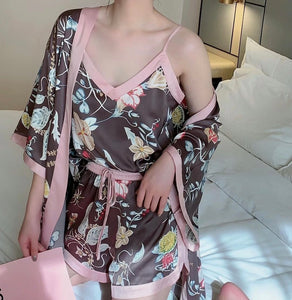 Giselle Silk cami robe set