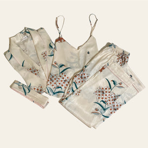 Shaira 3-pc Silk Sleepwear Set